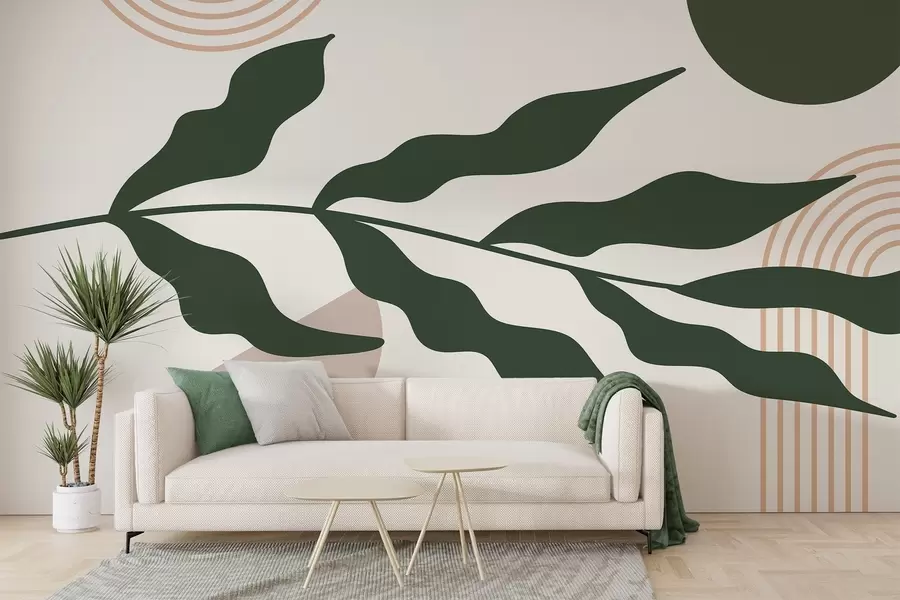 wall murals Abstraction, leaves, linear arches w04386v1