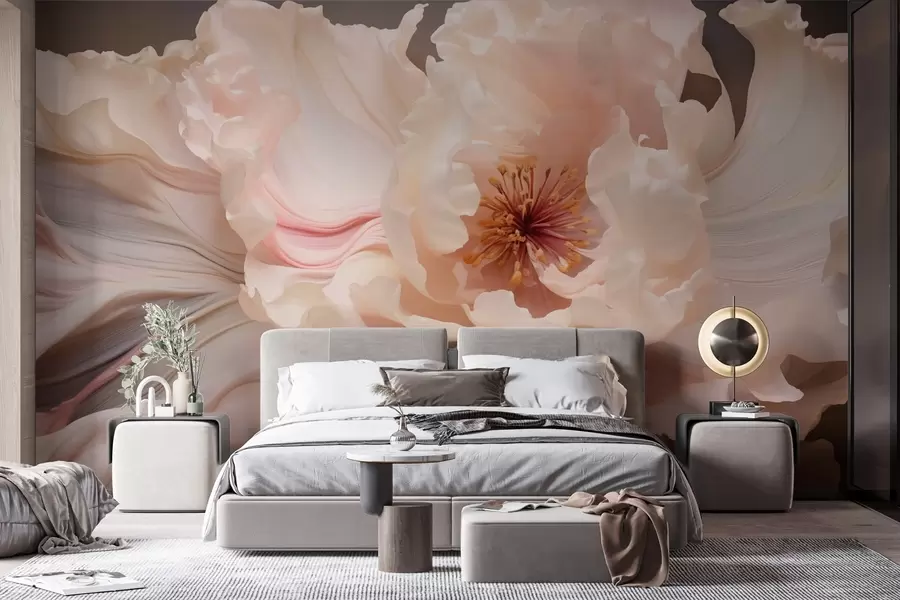 wall murals Abstract flower in soft pastel shades w04346