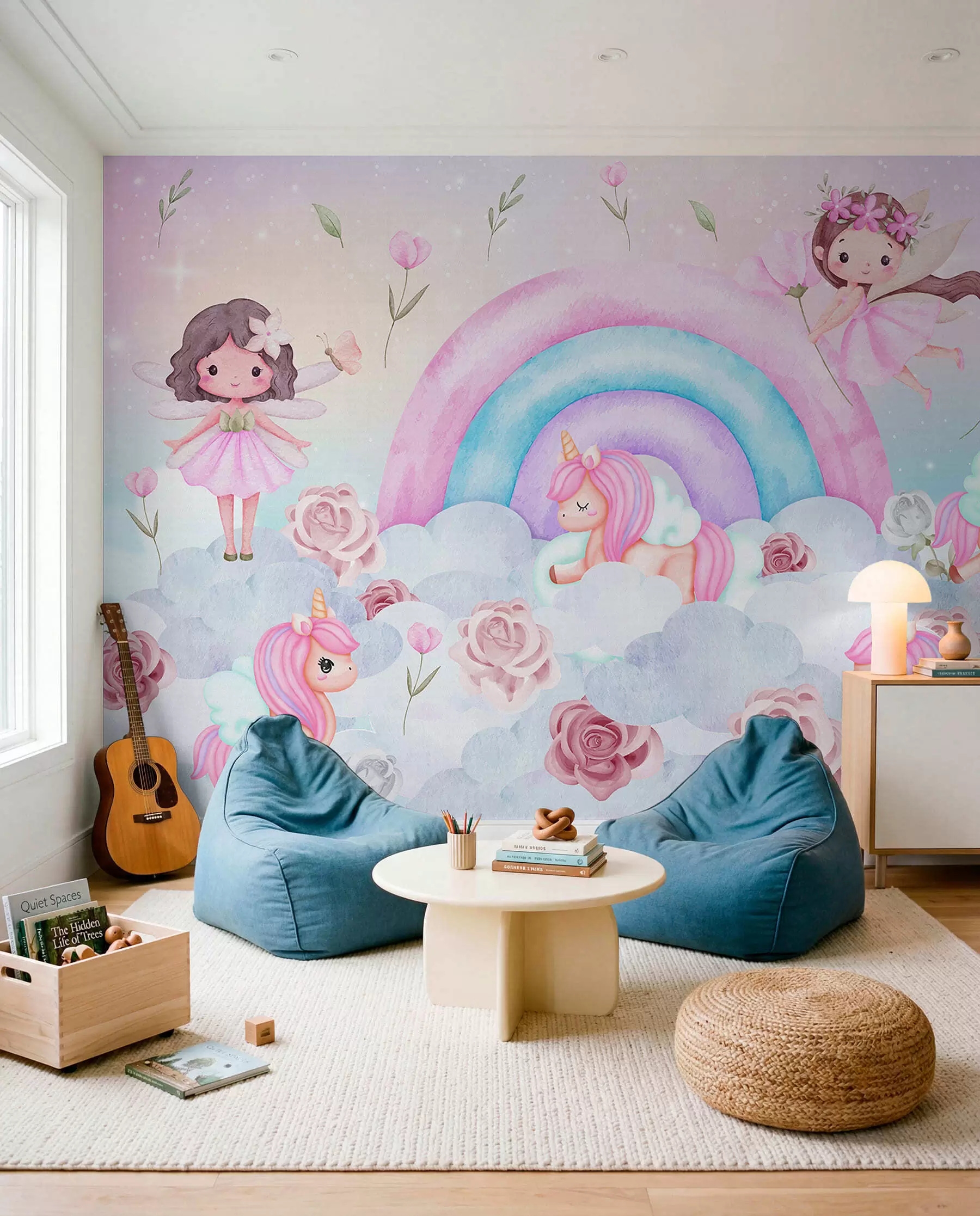 wall murals Fairies by the Rainbow w04371