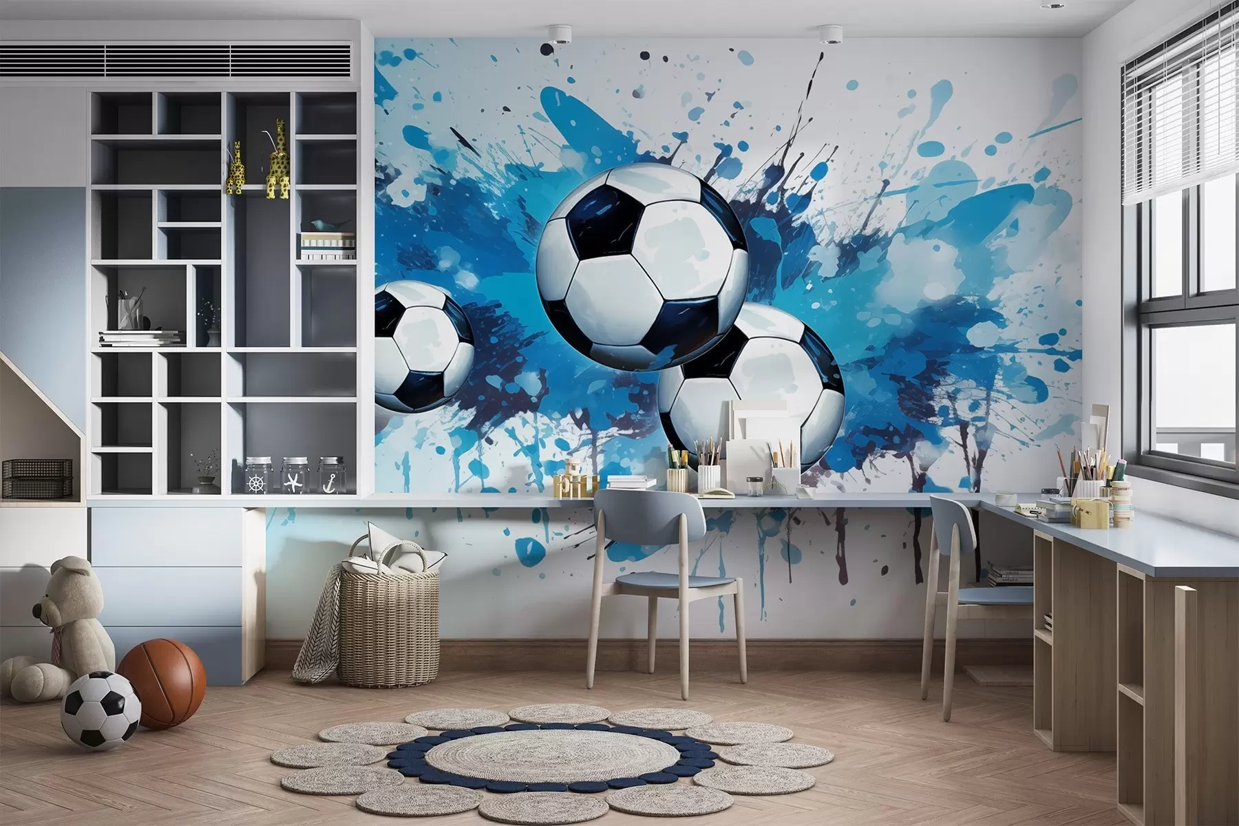 wall murals Soccer balls w04373
