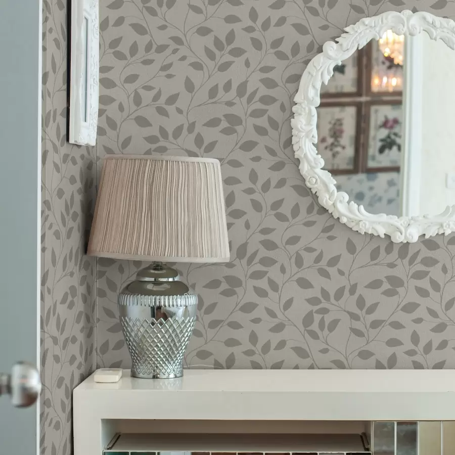 wall murals Monochrome vines on a fine textured canvas a00386