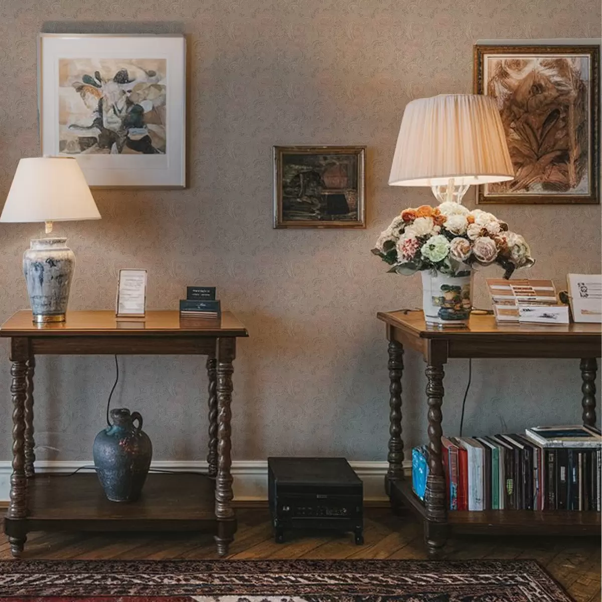 Wallpaper Soft pastel flowers in art nouveau style a00394