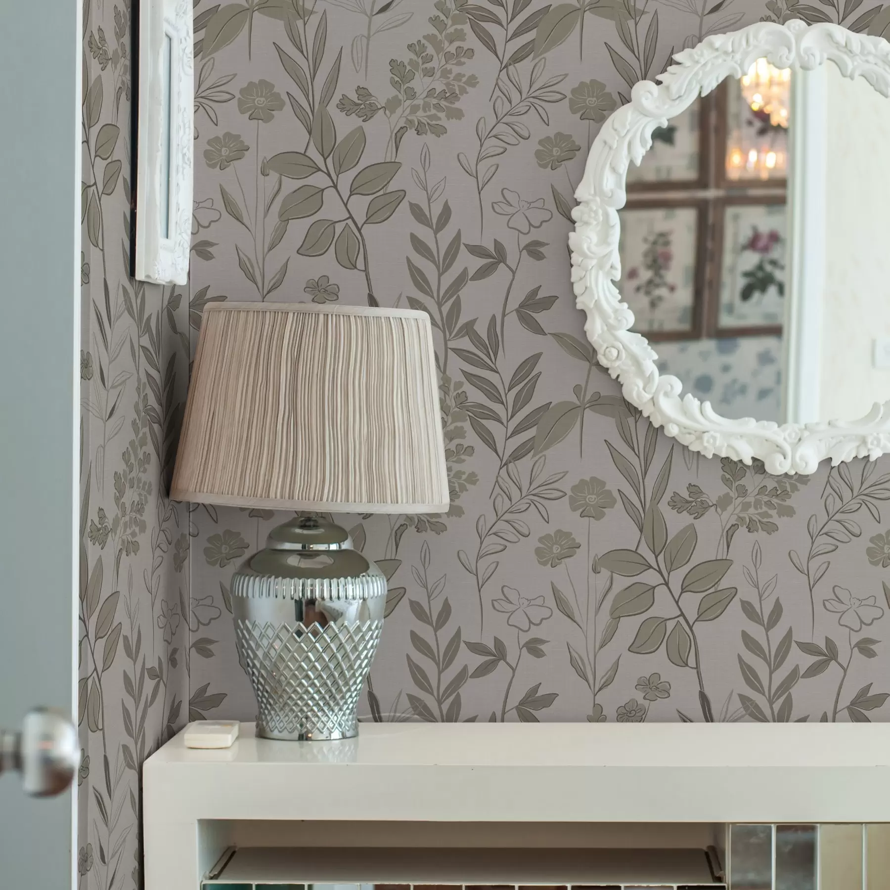 wall murals Sketchy wildflowers in natural tones a00432