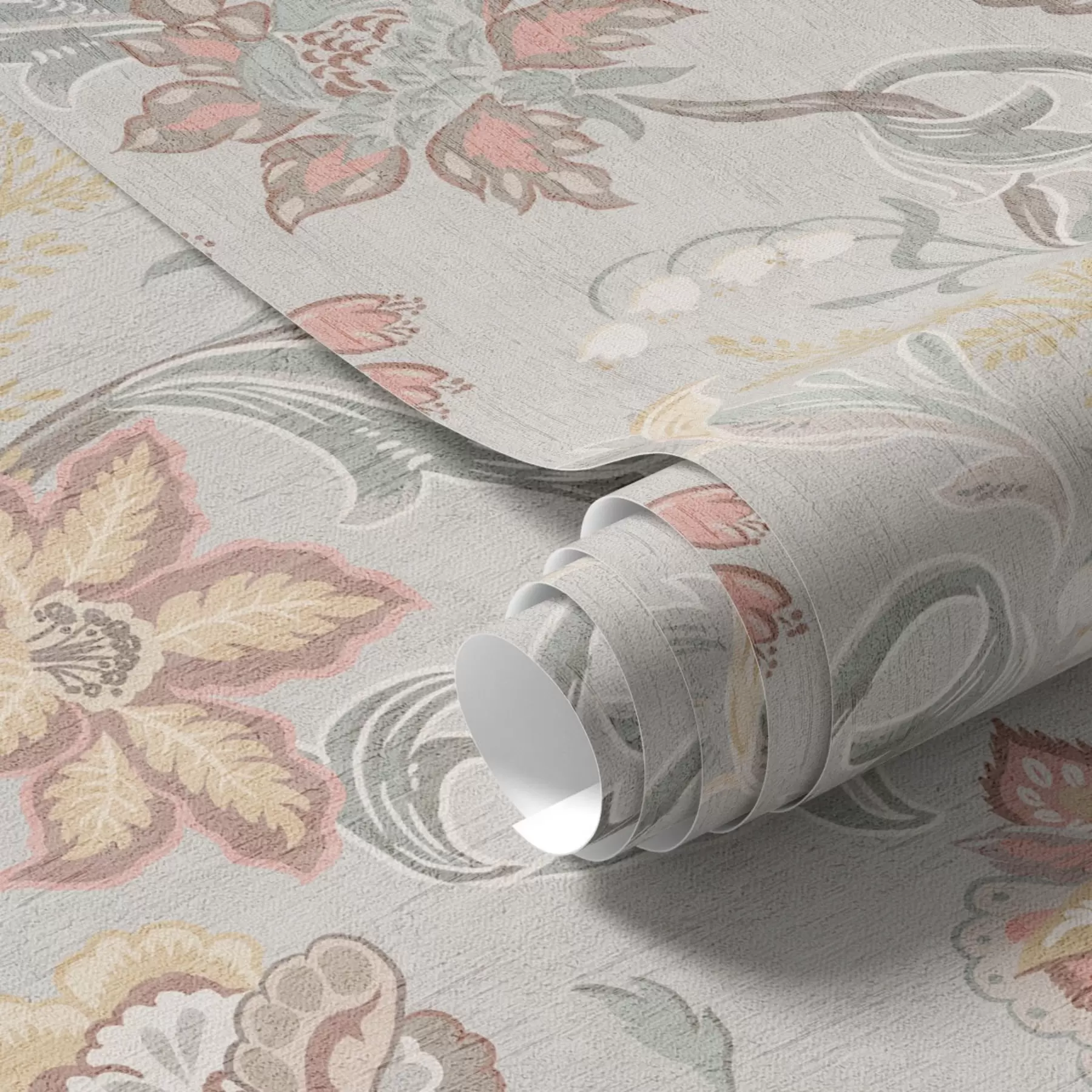 wall murals Vintage pastel flowers on a gray background a00459