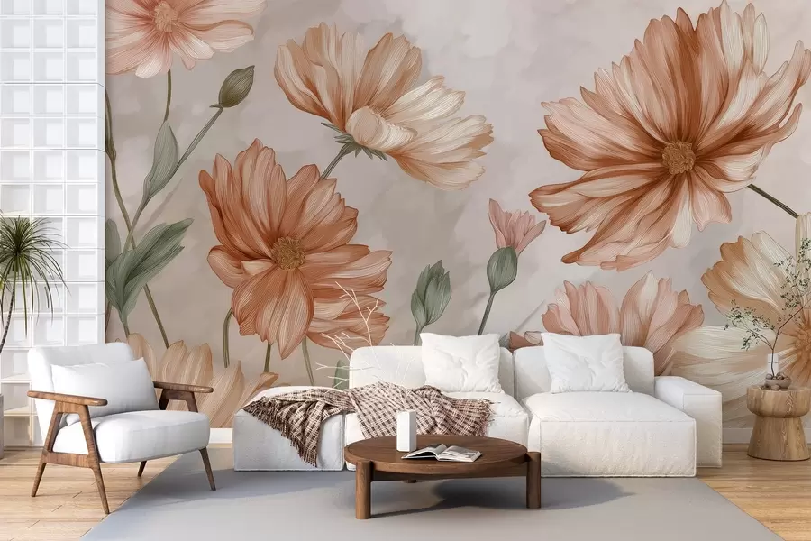 wall murals Large flowers w04420