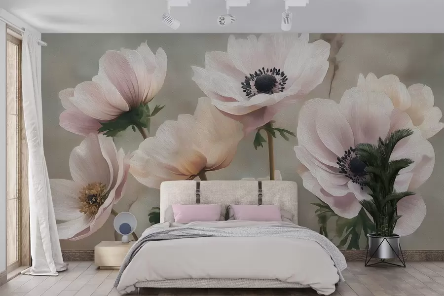 wall murals Flowers in pastel style w04427