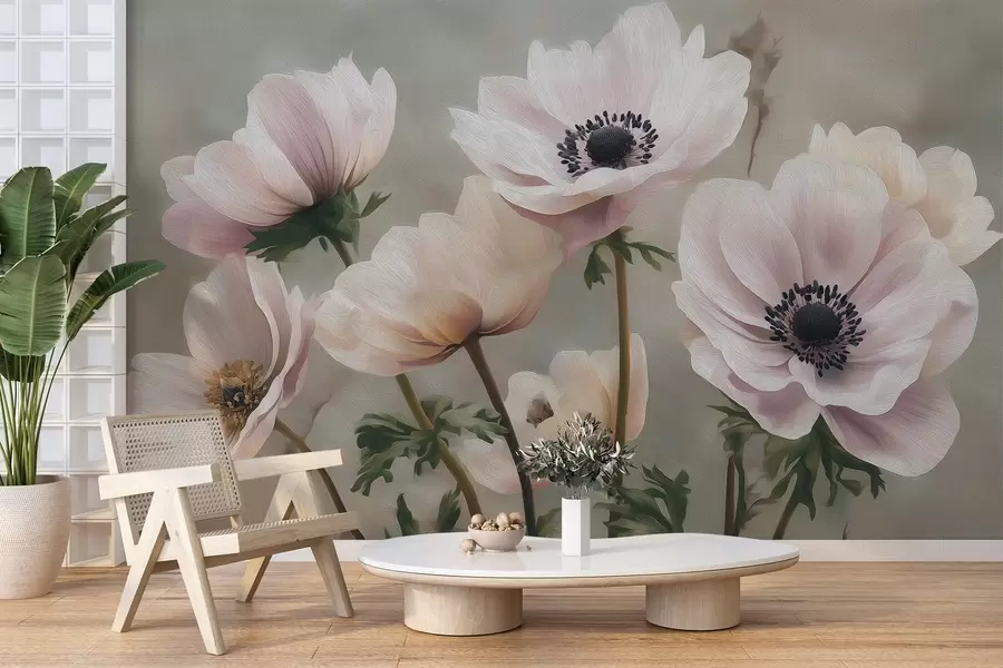 wall murals Flowers in pastel style w04427