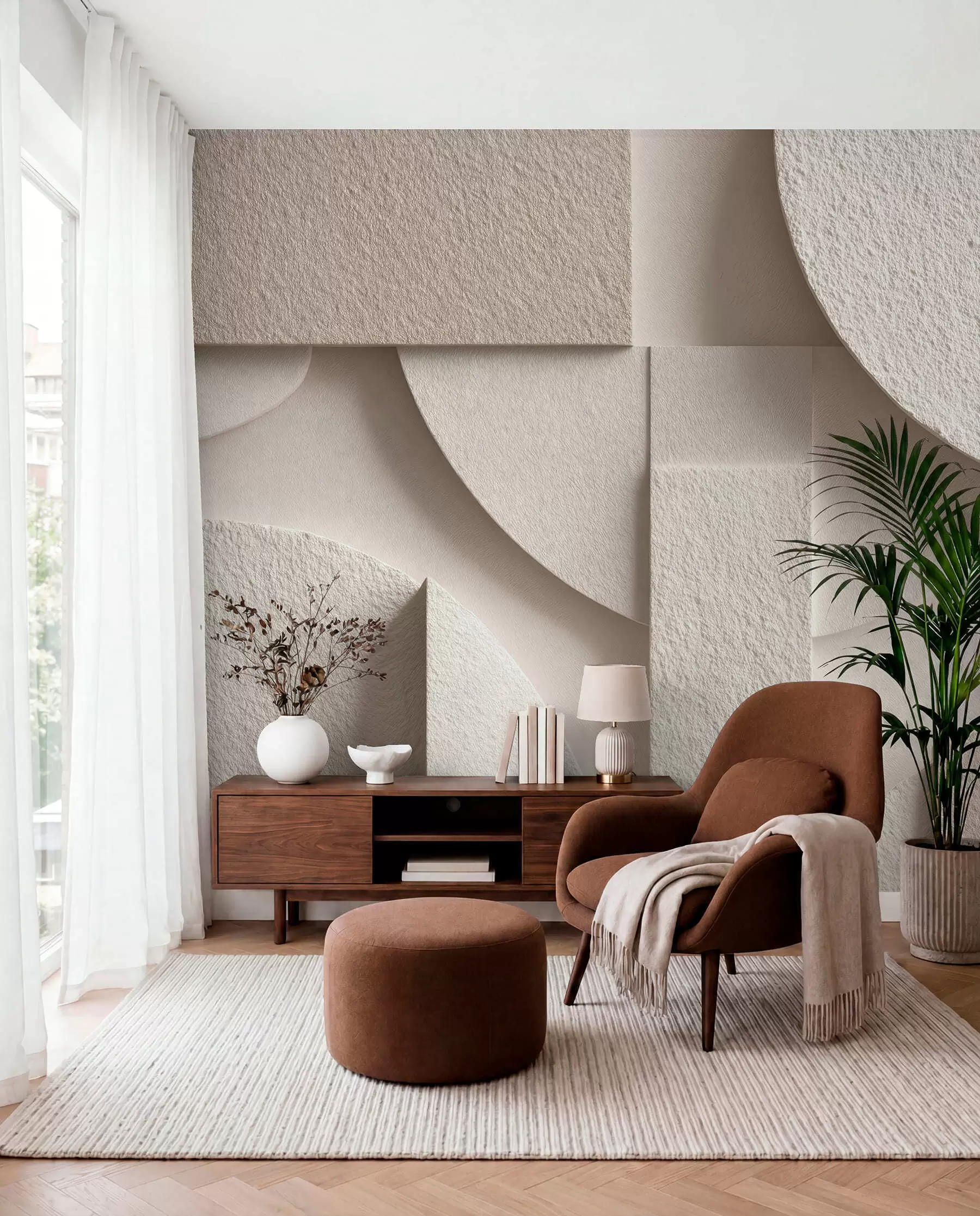 wall murals Rounded Forms in Sand w04395