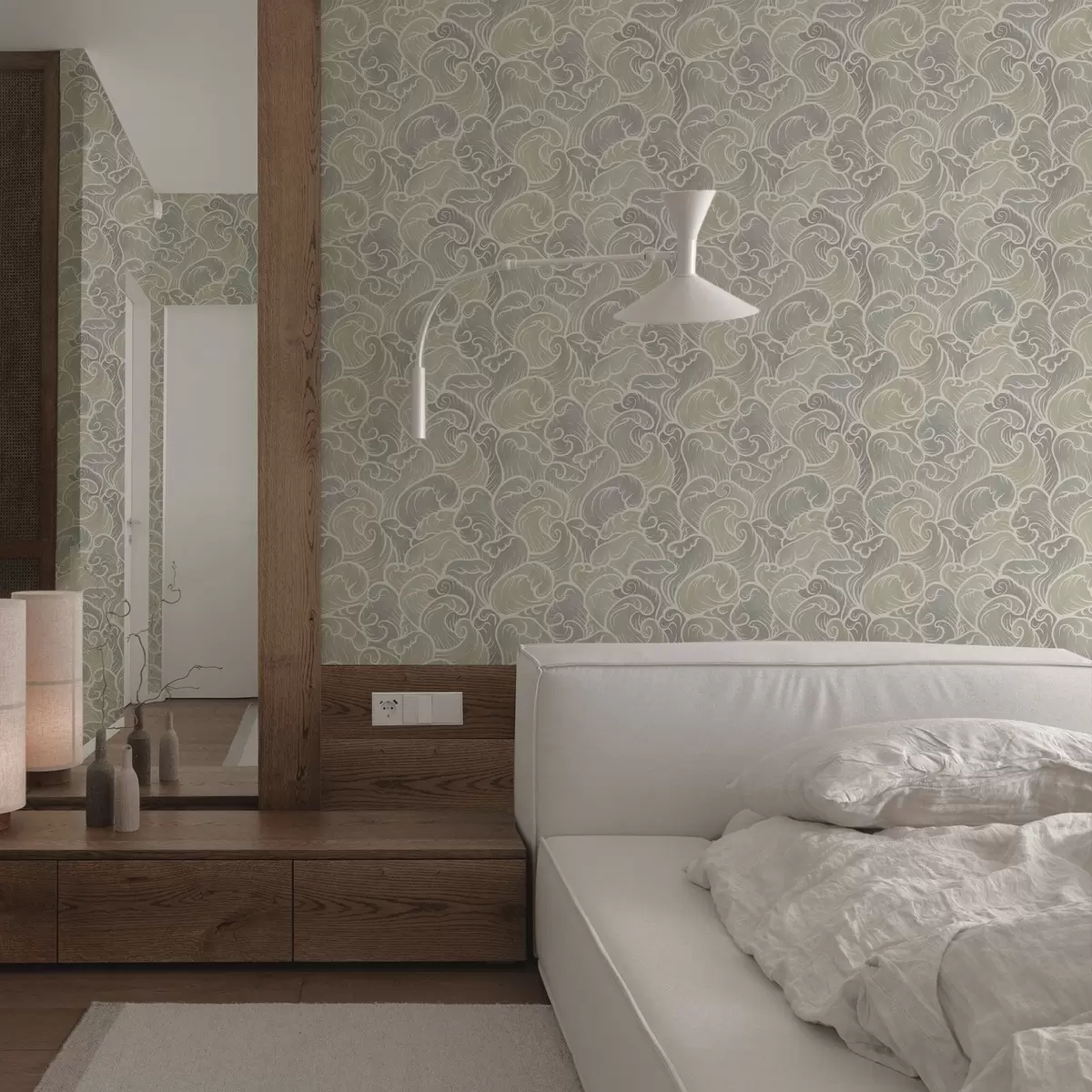 Wallpaper Abstract waves in pastel tones a00285