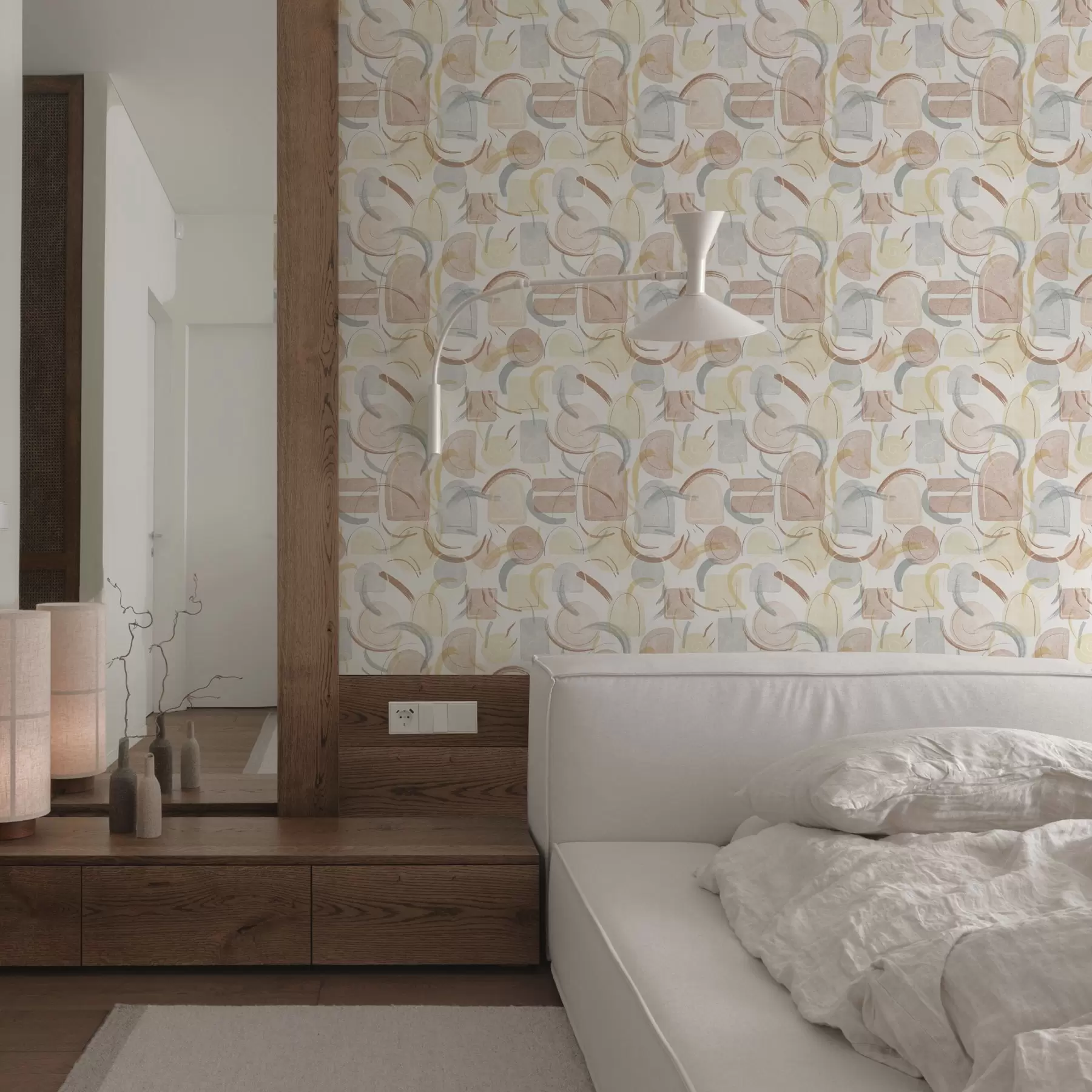 wall murals Abstract shapes in pastel shades a00328