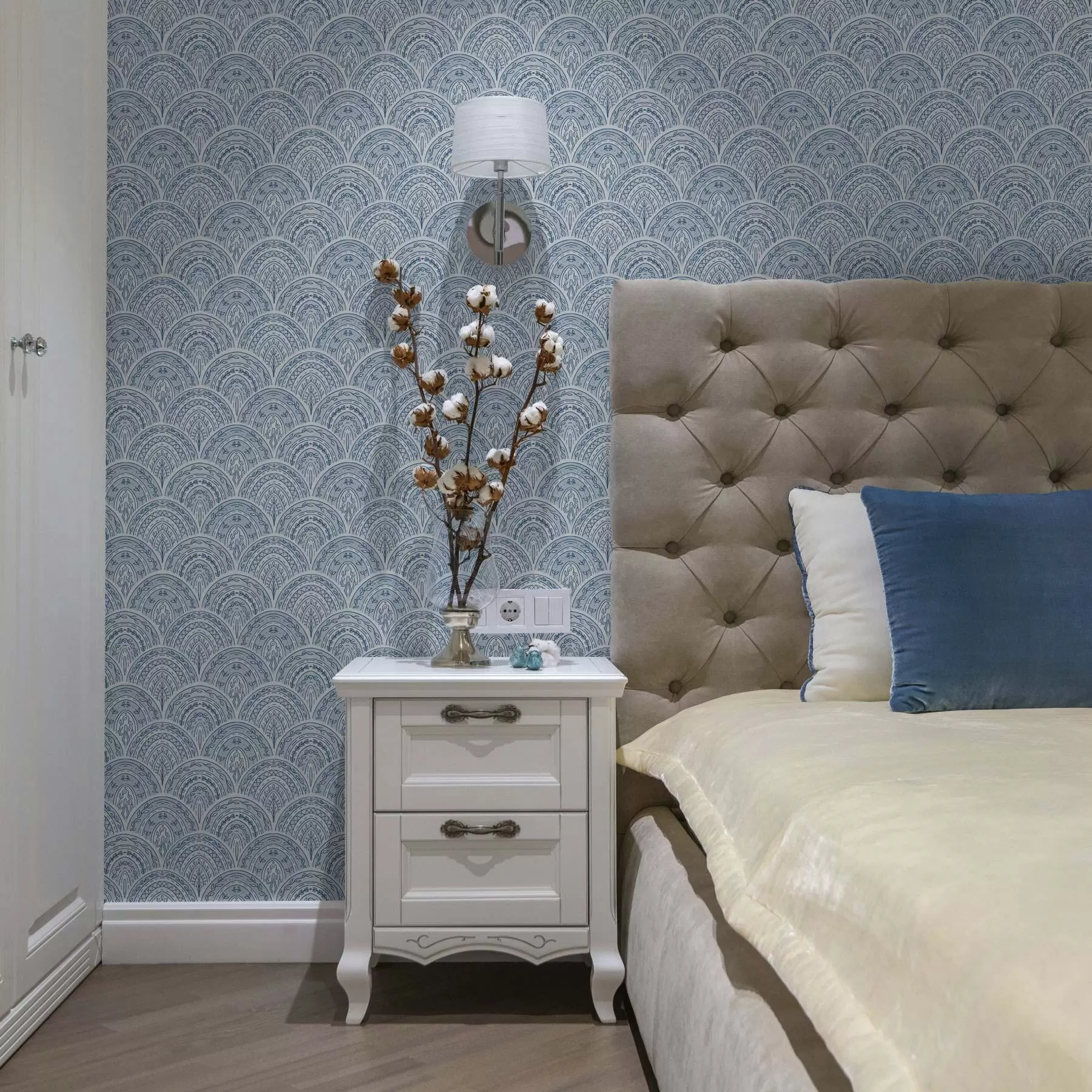 wall murals Blue ornament with arches and patterns a00332