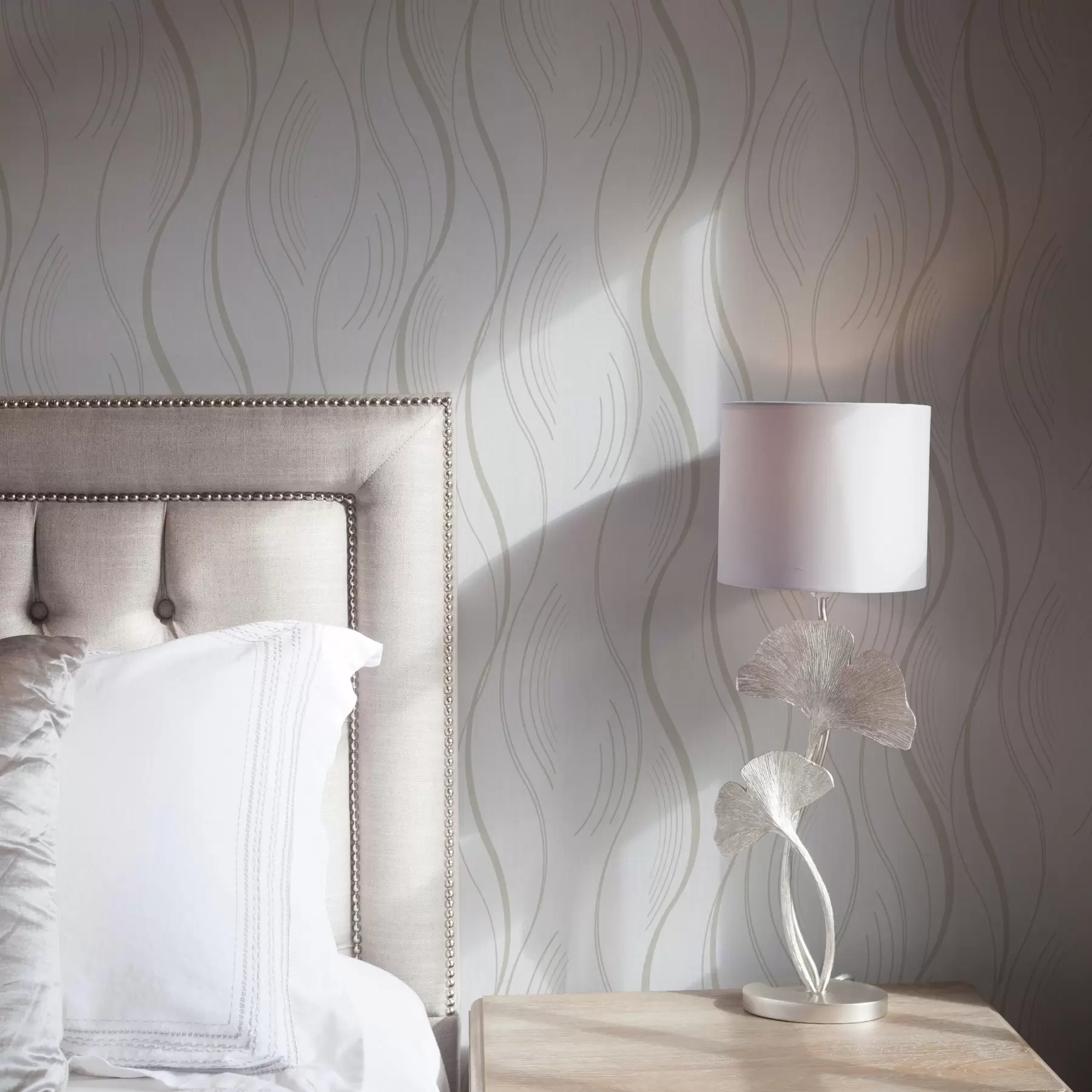 wall murals Wavy lines with additional strokes in modern style a00482