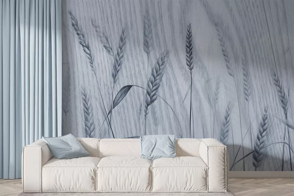 wall murals Wheat ears on a textured background w04437v1