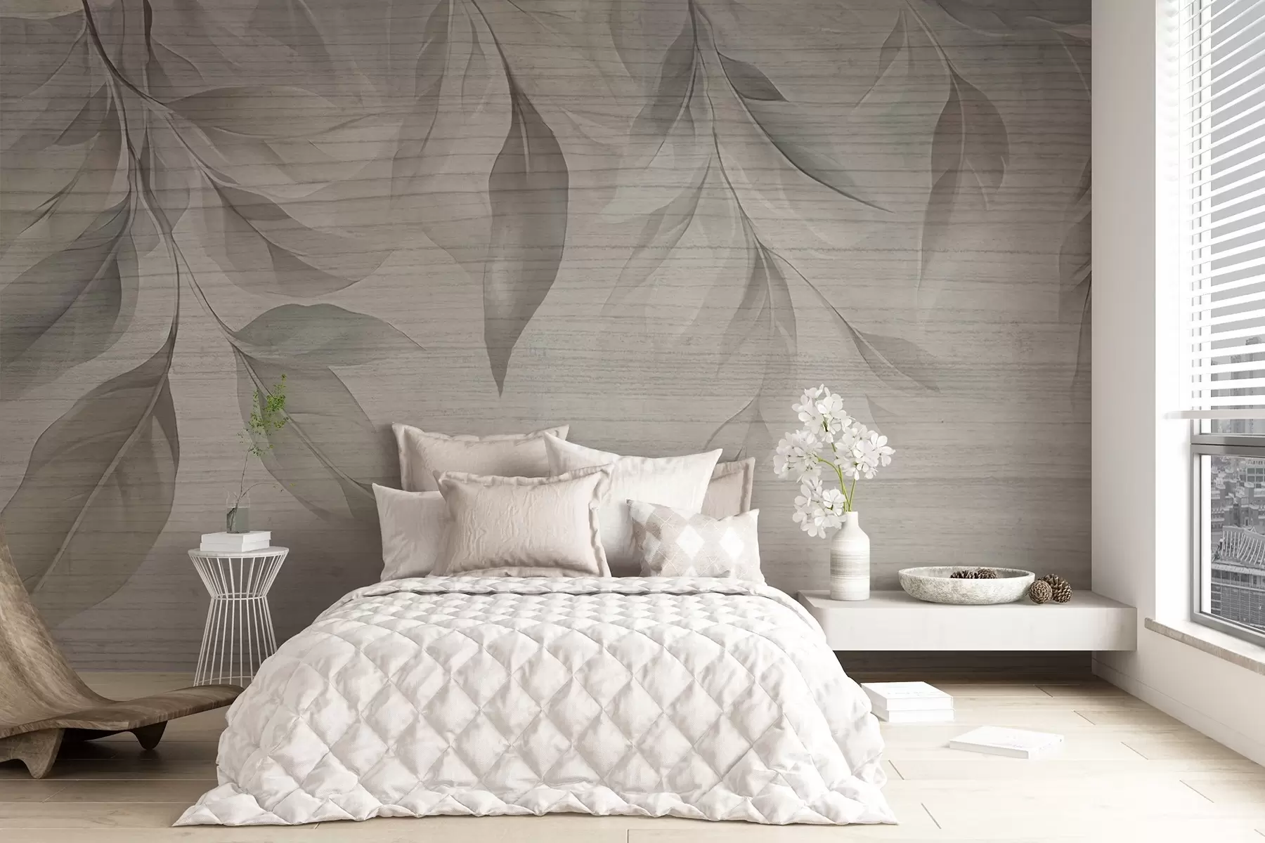 wall murals Hanging leaves w04227