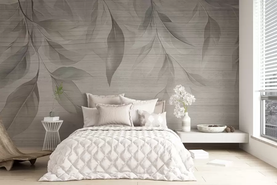 wall murals Hanging leaves w04227