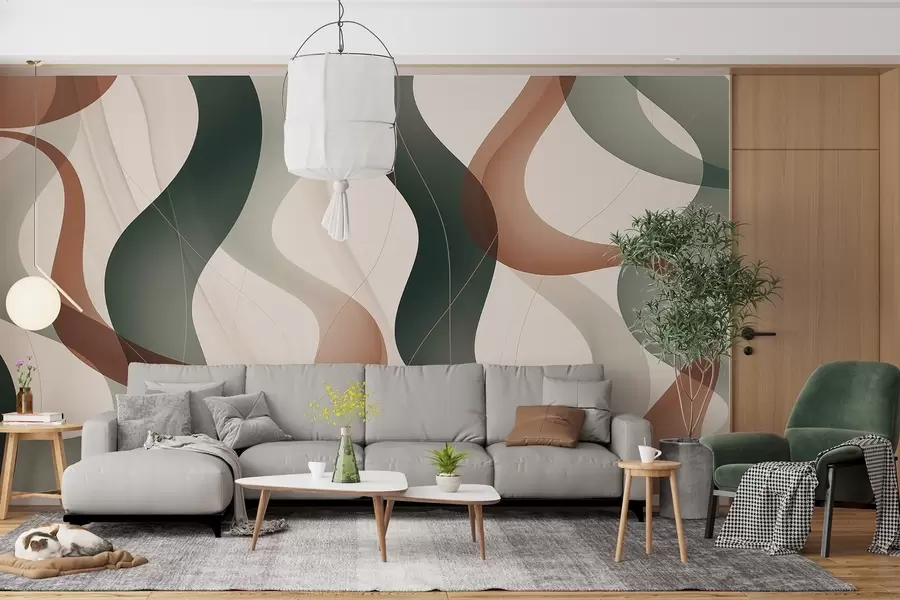 wall murals Wavy abstract lines w04434