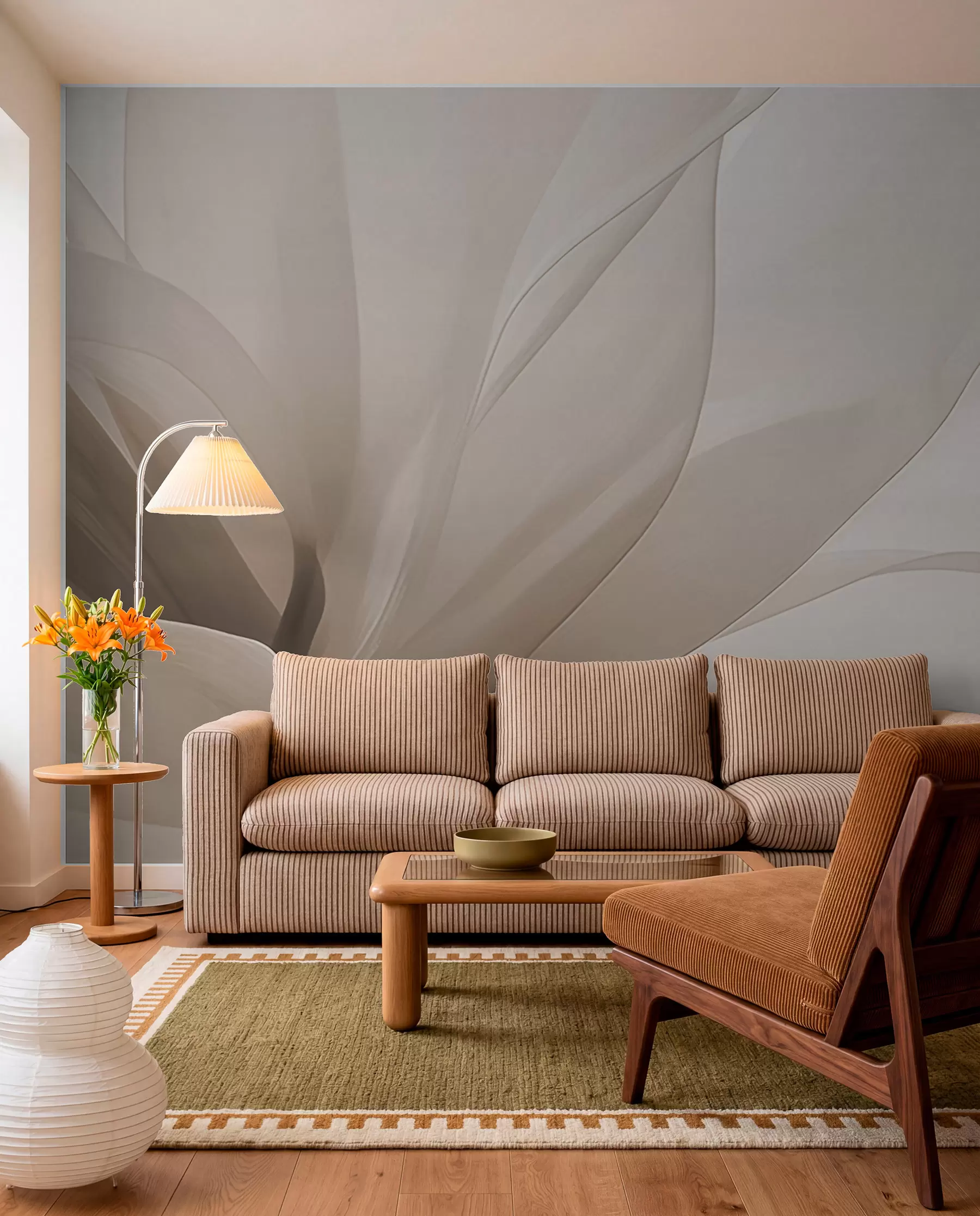 wall murals Petals in Soft Folds w04435