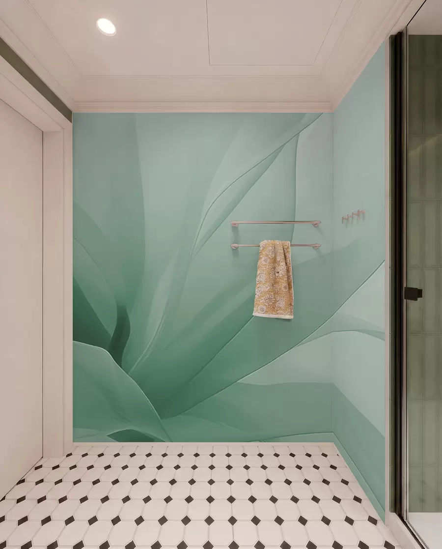 wall murals Petals in Mint Folds w04435v1