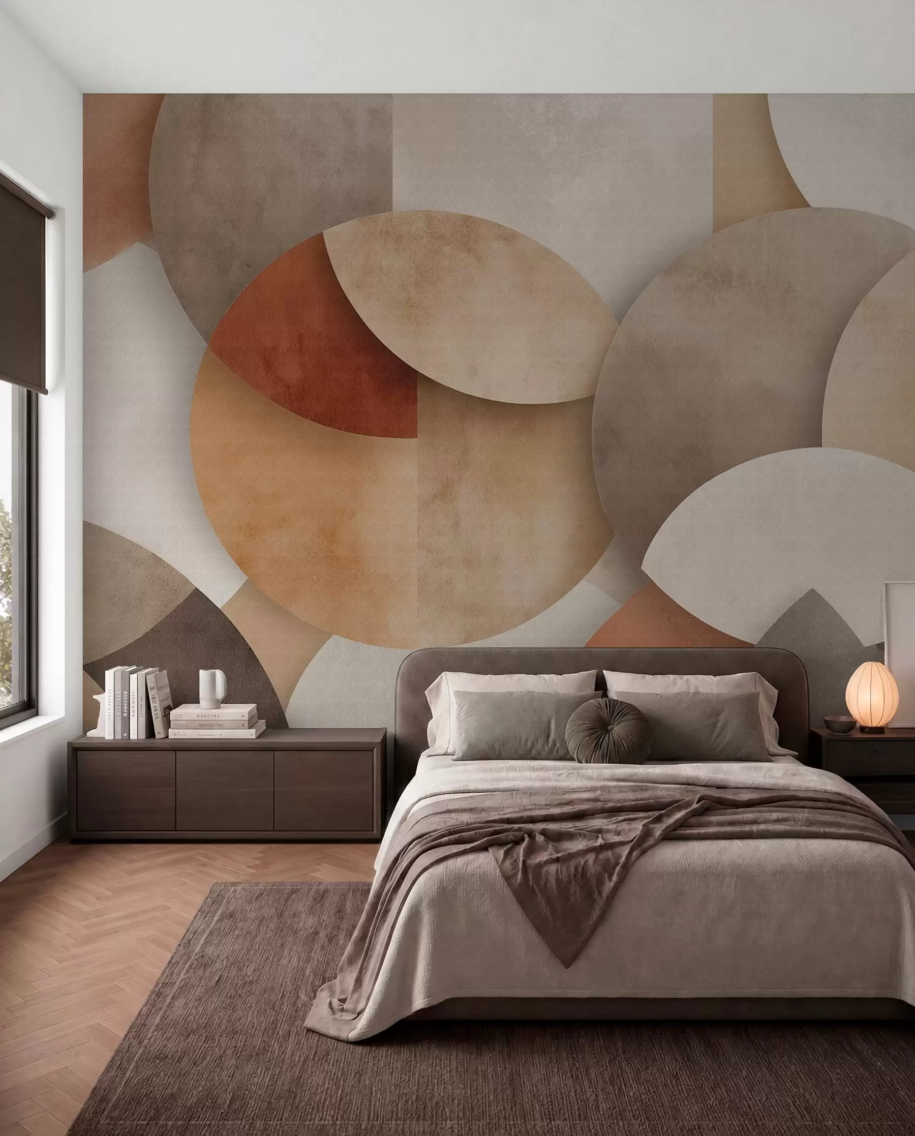 wall murals Ochre Geometric Layers w04310