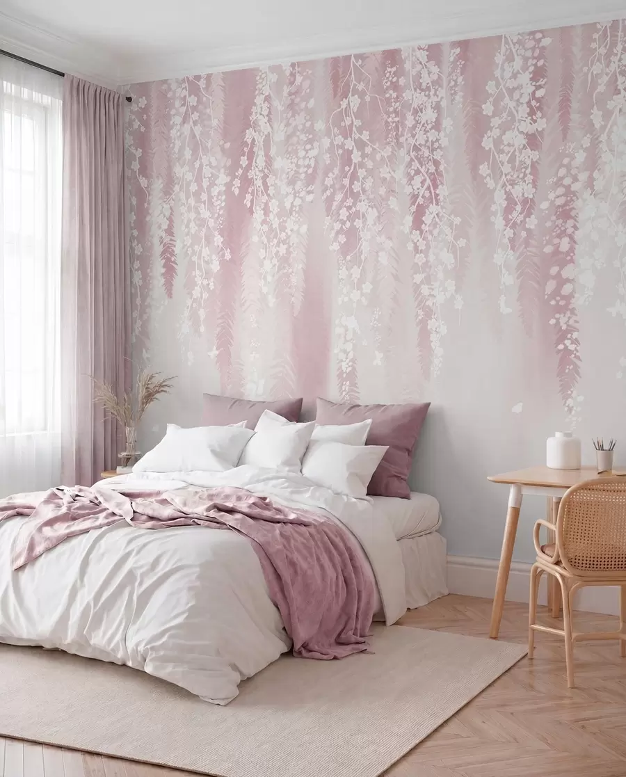 wall murals Blossom Curtain on Rose w04417v1