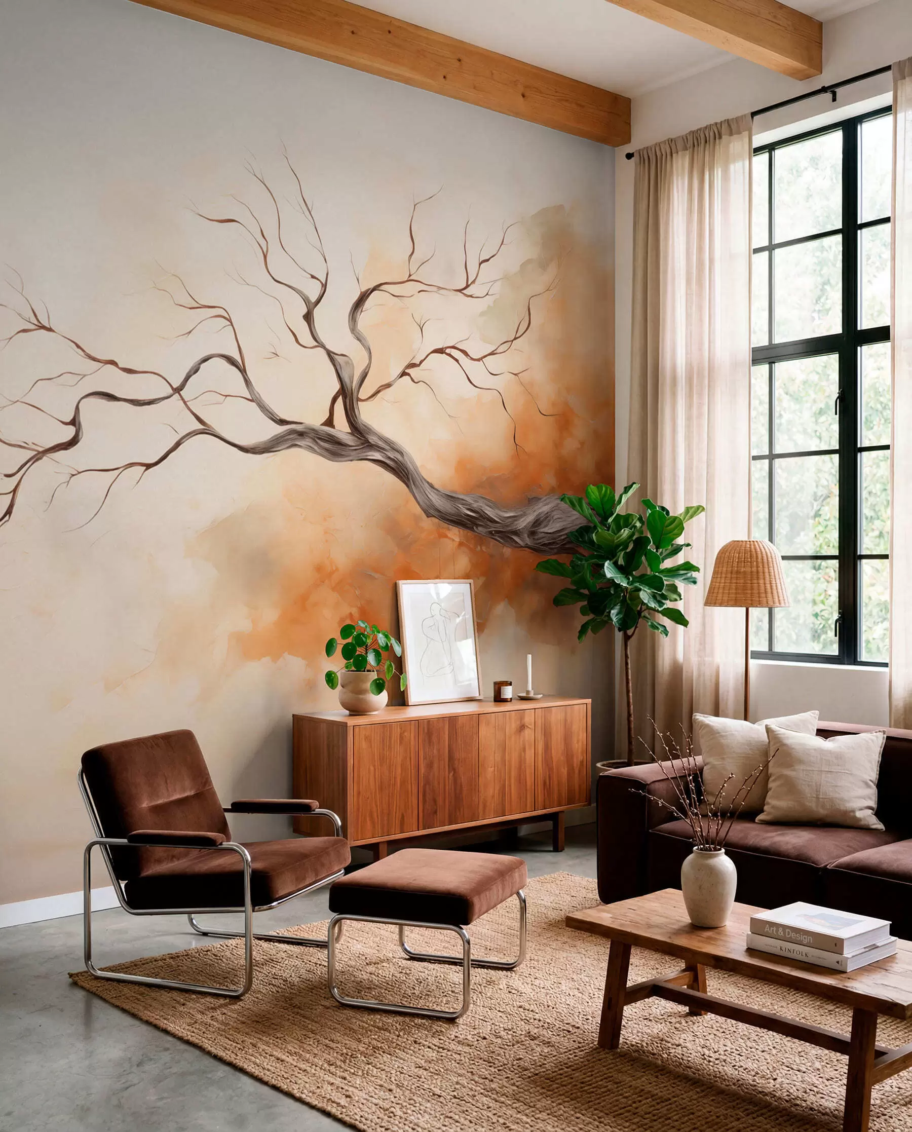 wall murals Branch at Sunset w04449