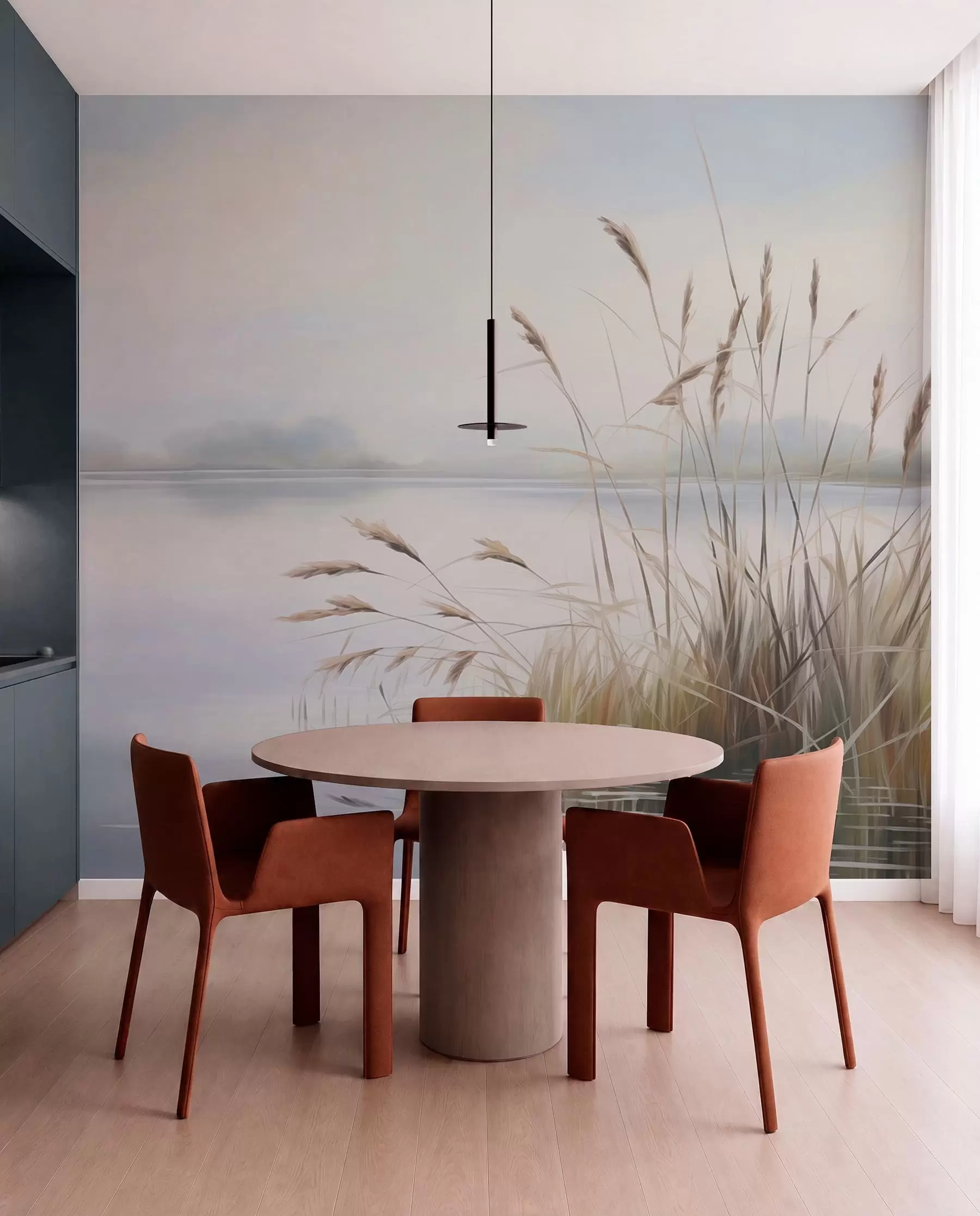 wall murals Reeds by the Lake w04486