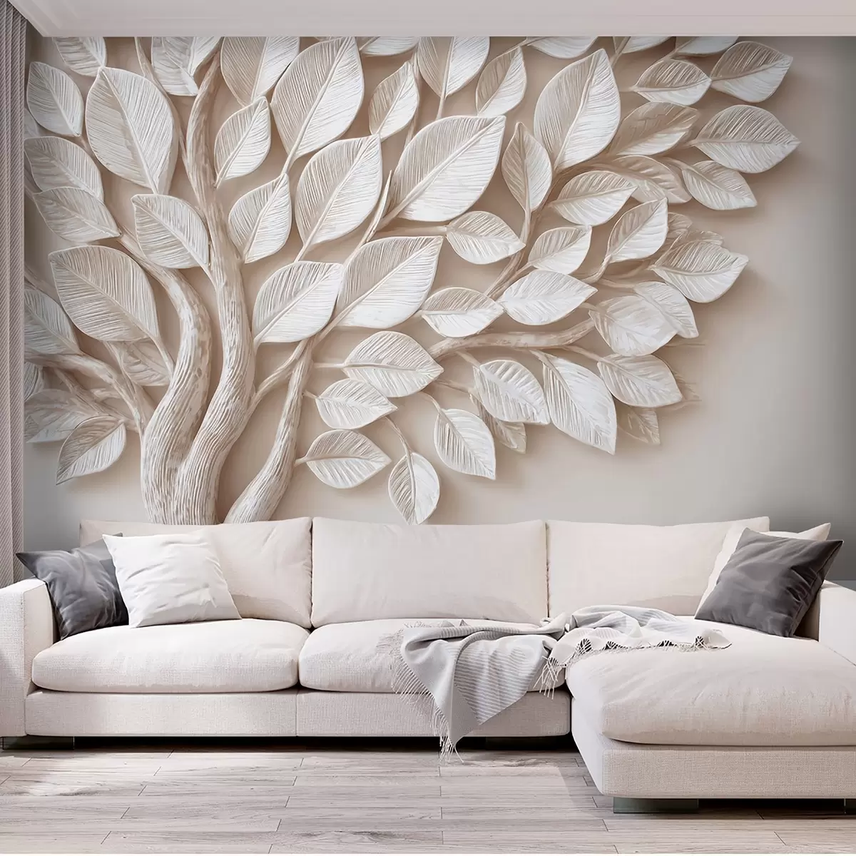 wall murals Relief tree with leaves w09359