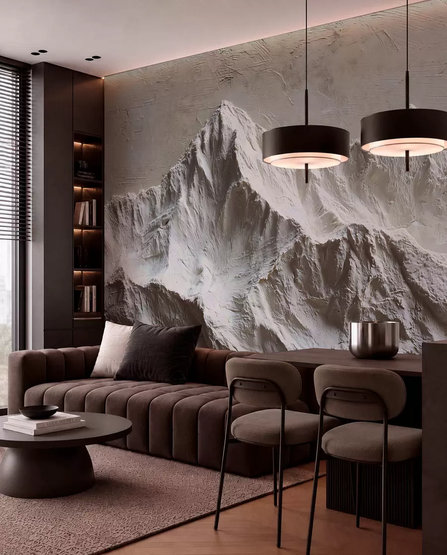 wall murals Rugged Peaks in Stone Tones w04396