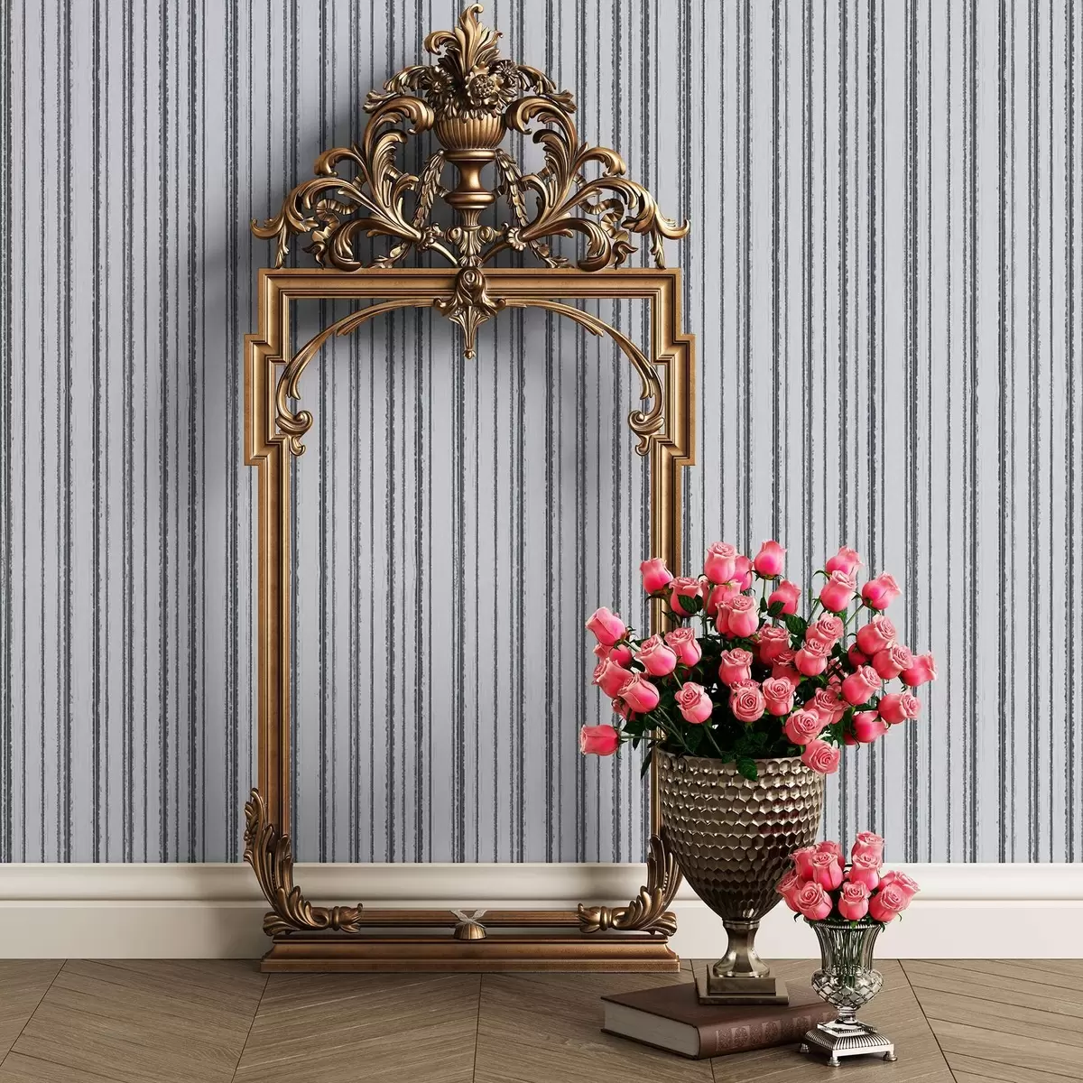 Wallpaper Gray vertical stripes on a white background a00507