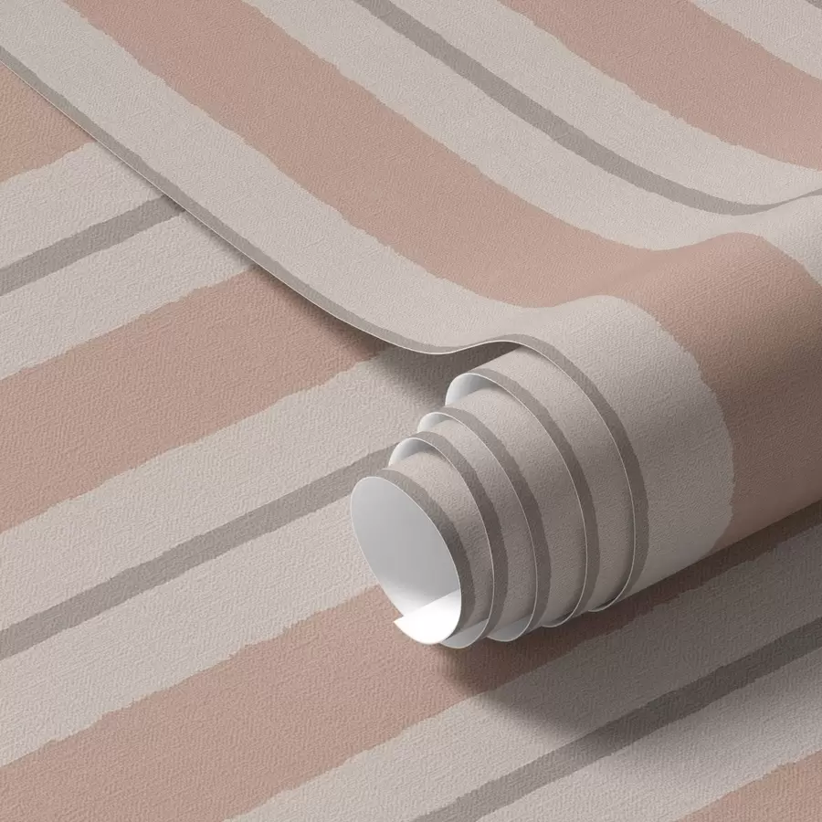 wall murals Terracotta-beige wide stripes with a grayish accent a00513