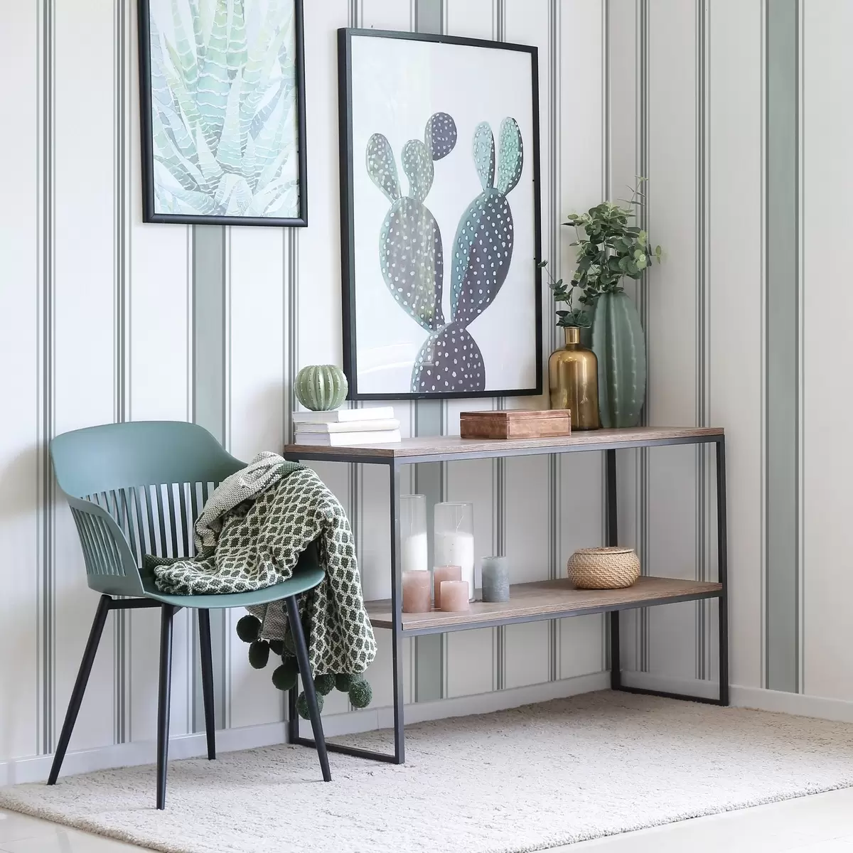 Wallpaper Wide stripes in a gray-blue palette a00516