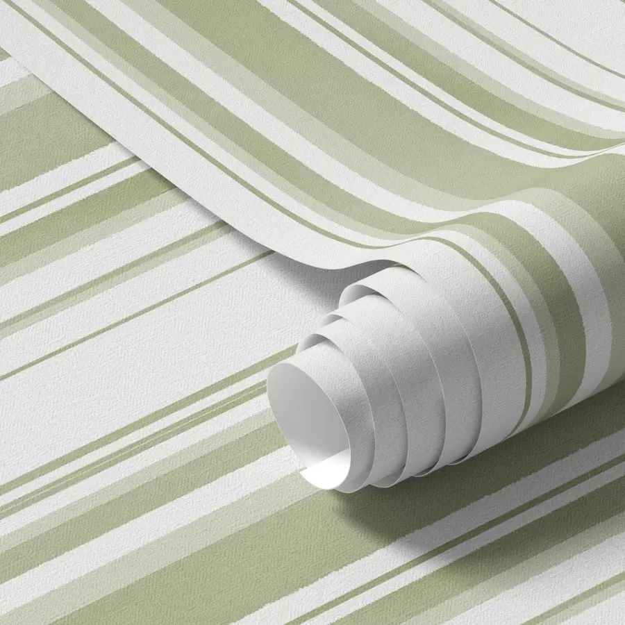 wall murals Green stripes of varying widths on a light background a00523