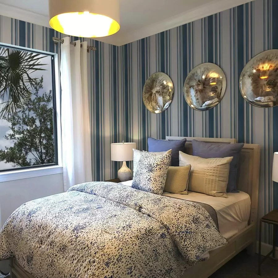 wall murals Blue stripes with white gaps a00525