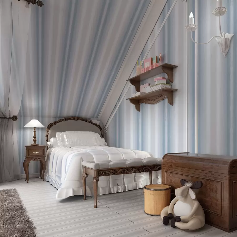 wall murals Wide stripes in cool blue-gray tones a00551