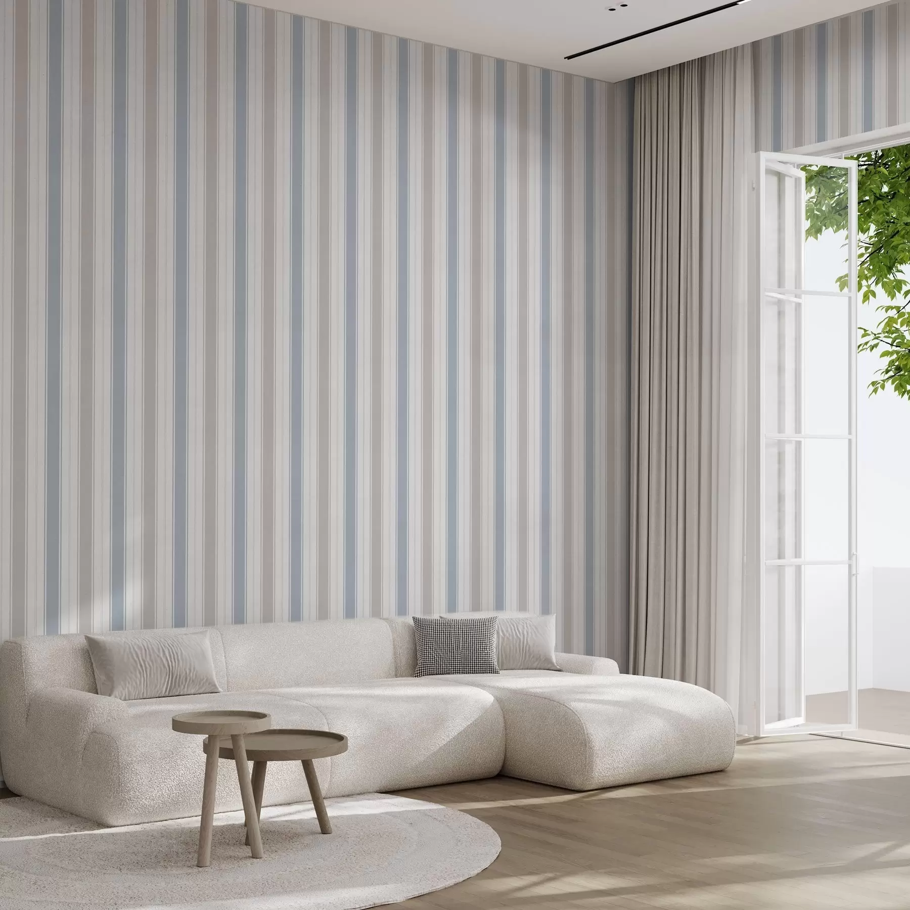 wall murals Gray and blue wide stripes on a white background a00558