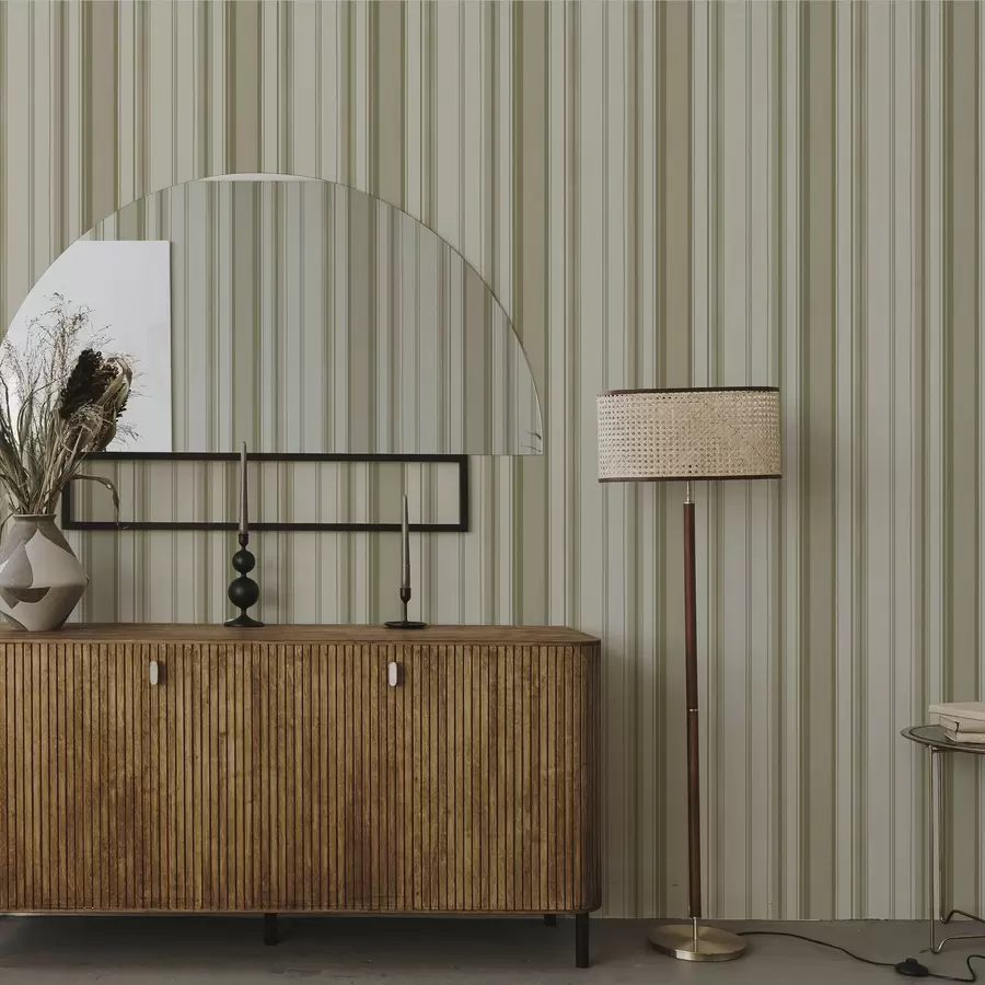 wall murals Cream background with gray-beige vertical stripes a00564