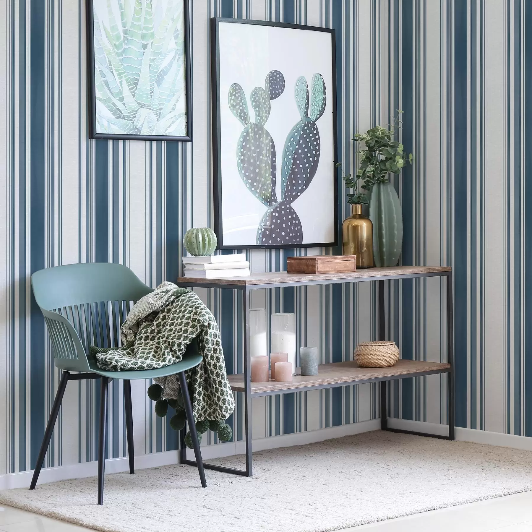 wall murals Blue stripes of varying thickness with light gaps a00568