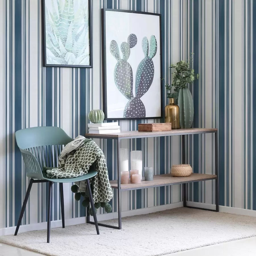 wall murals Blue stripes of varying thickness with light gaps a00568