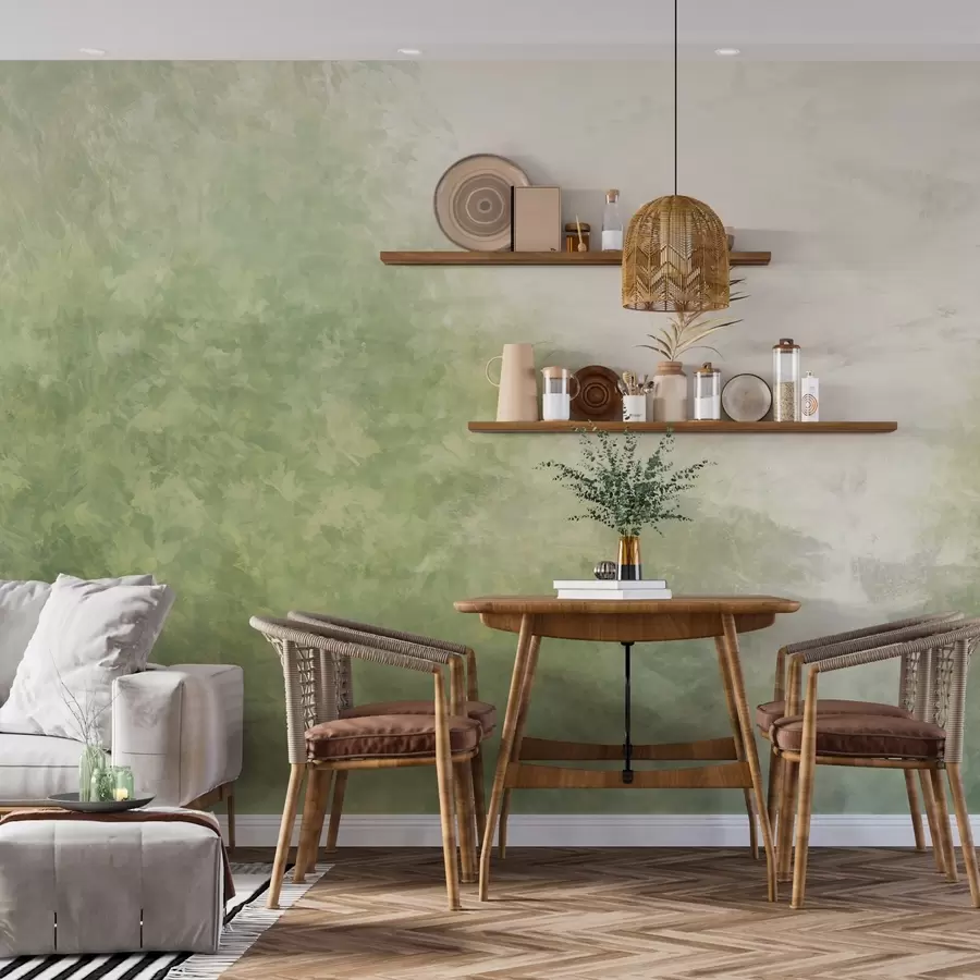 wall murals  Imitation of leaves on a concrete wall w04468