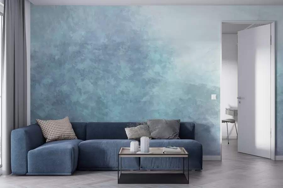 wall murals  Imitation of leaves on a concrete wall w04468v1