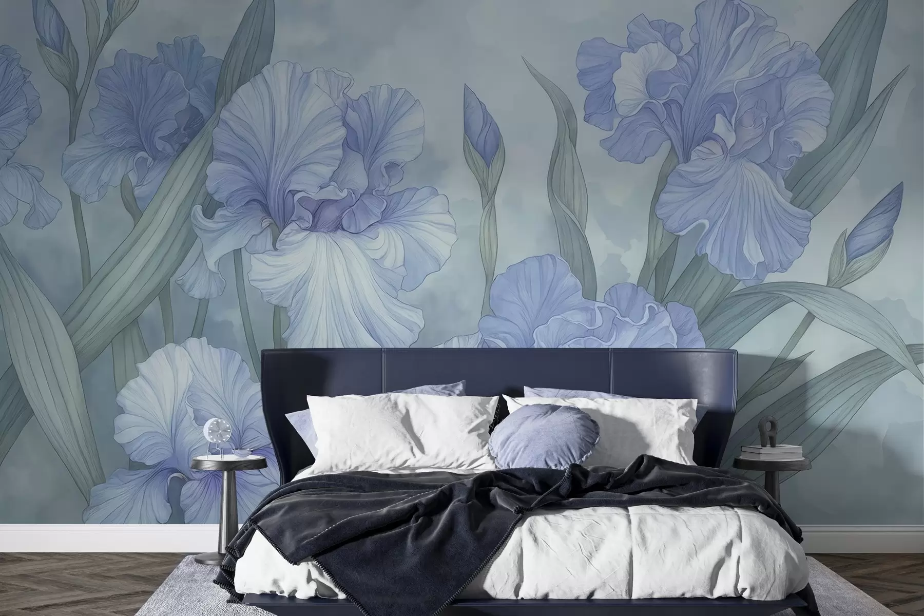 wall murals Illustrated Irises w04469