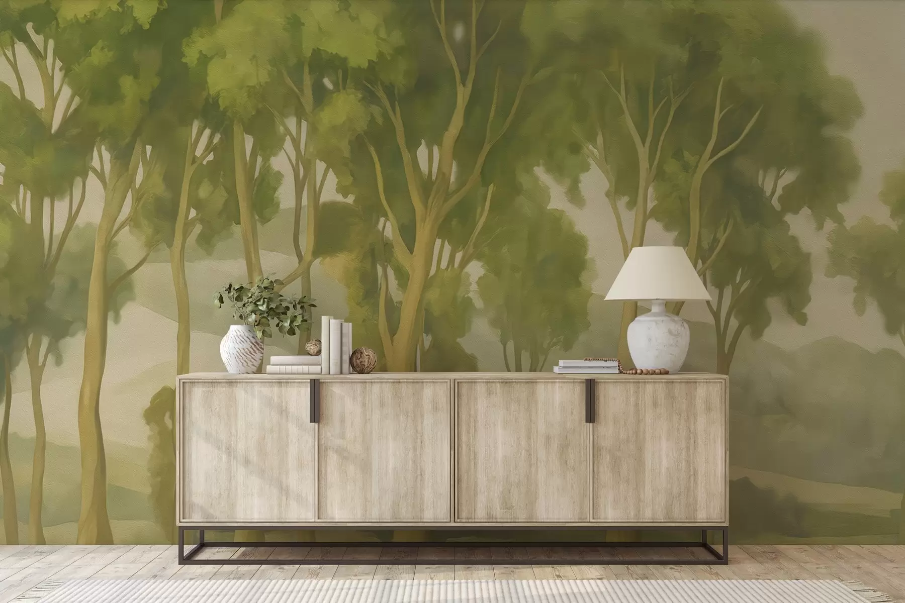 wall murals Painted forest w04470