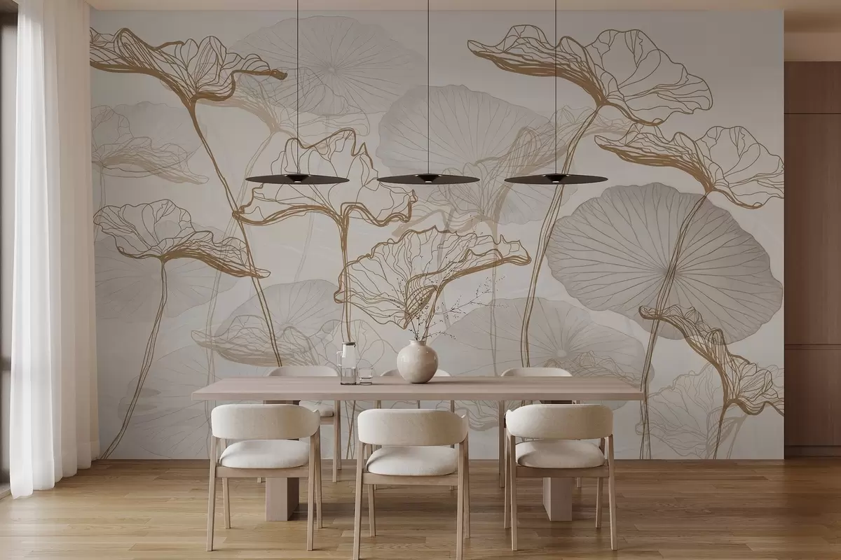 wall murals Various lotus leaves w04471