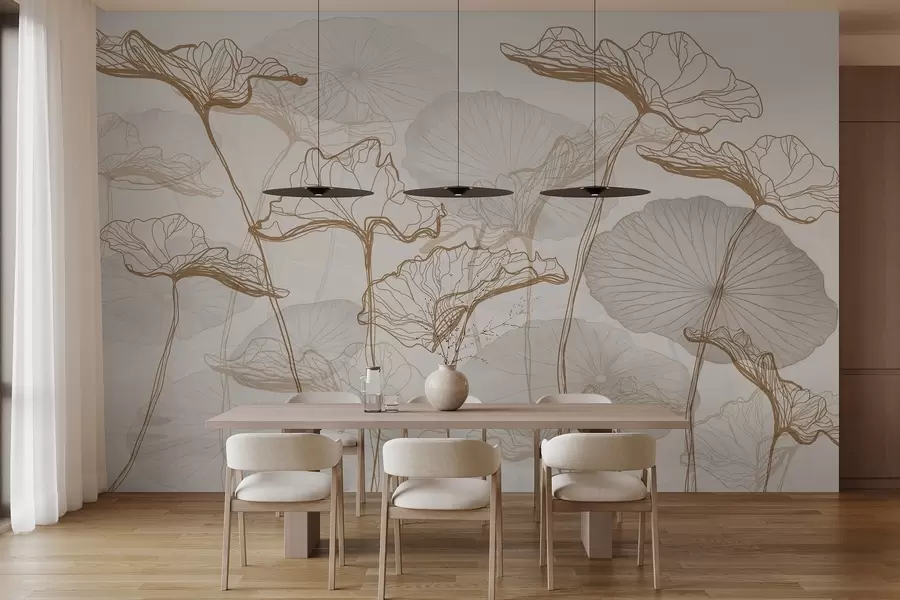 wall murals Various lotus leaves w04471
