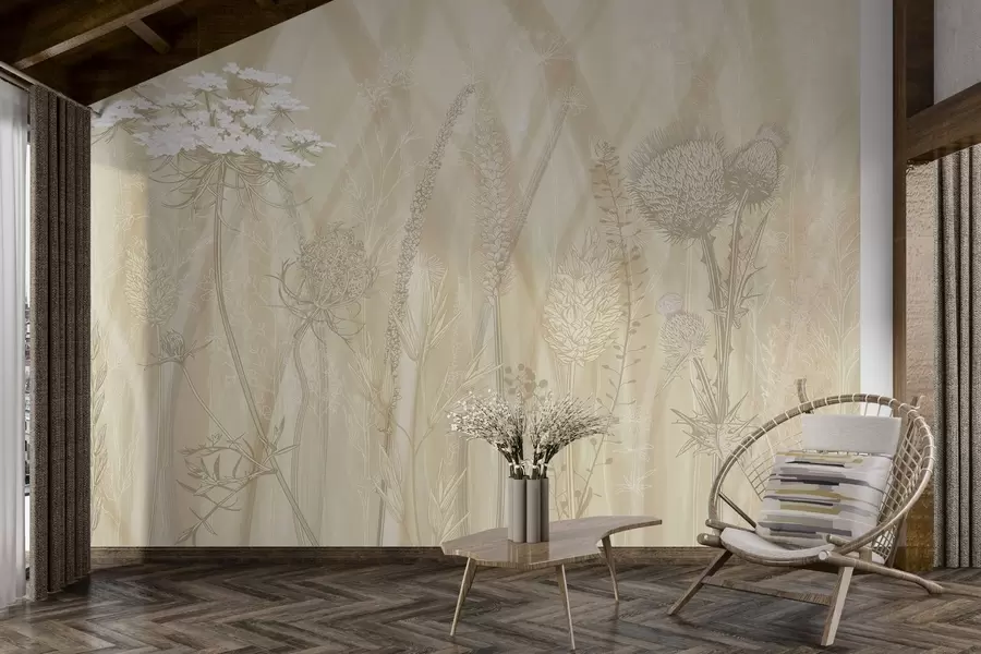 wall murals Grasses and herbarium w04473