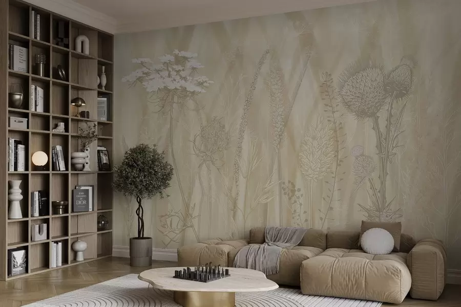 wall murals Grasses and herbarium w04473