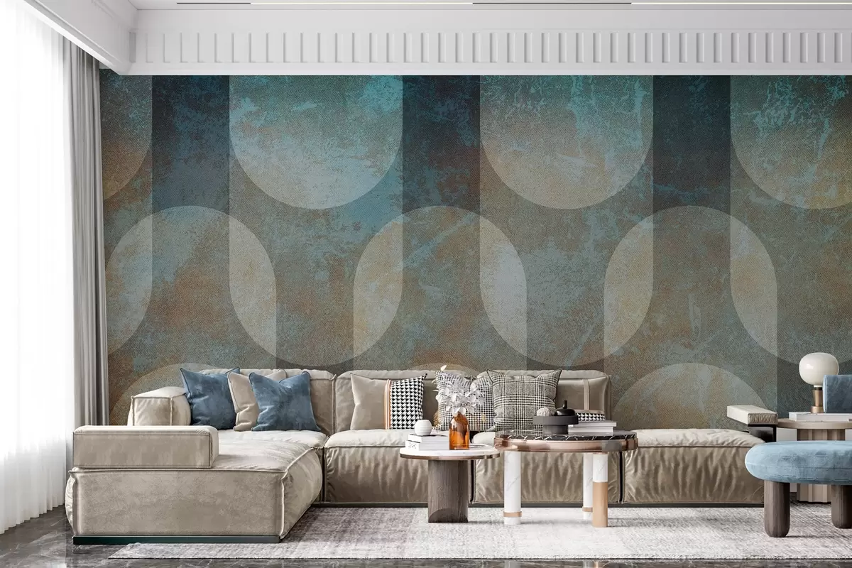 wall murals Abstract geometry in retro-modern style w04495