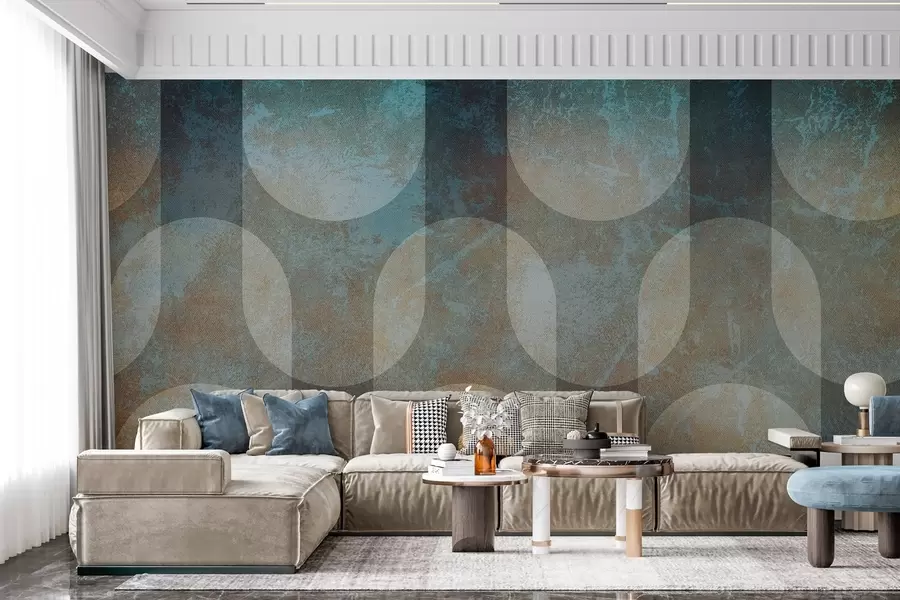 wall murals Abstract geometry in retro-modern style w04495