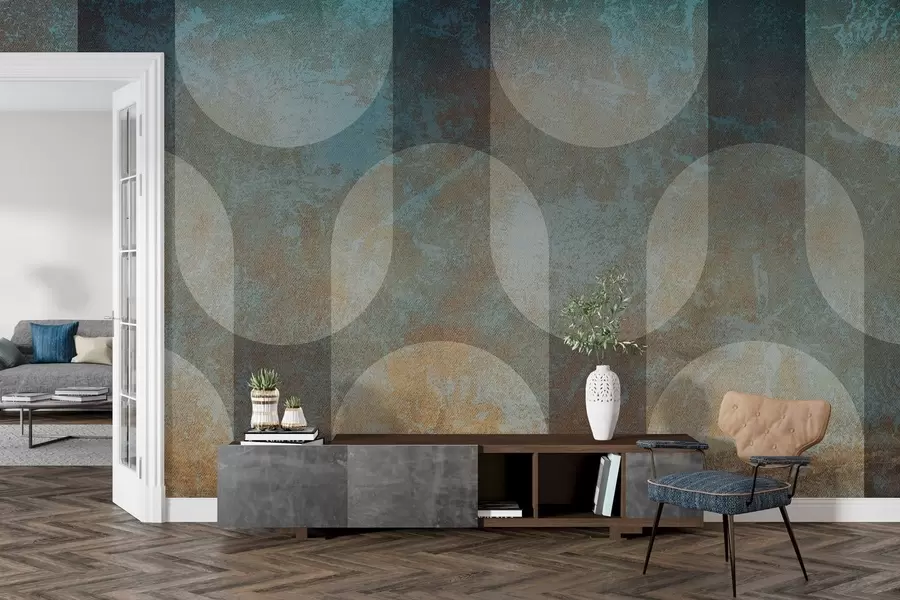 wall murals Abstract geometry in retro-modern style w04495