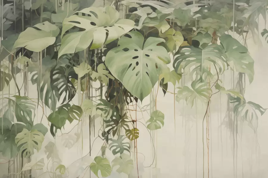 wall murals Tropical leaves w04525